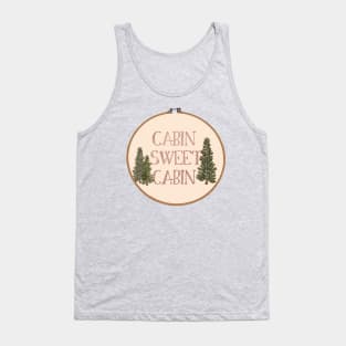 Cabin Sweet Cabin Embroidery Hoop Tank Top